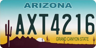 AZ license plate AXT4216