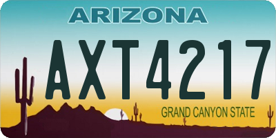AZ license plate AXT4217