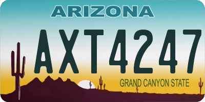 AZ license plate AXT4247