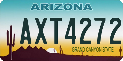 AZ license plate AXT4272