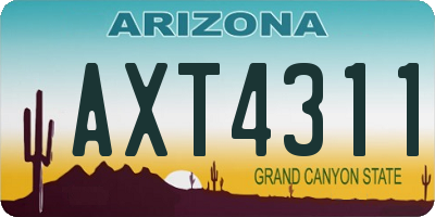 AZ license plate AXT4311