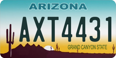 AZ license plate AXT4431