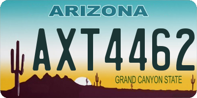 AZ license plate AXT4462