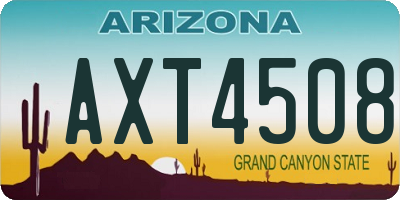 AZ license plate AXT4508