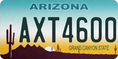 AZ license plate AXT4600