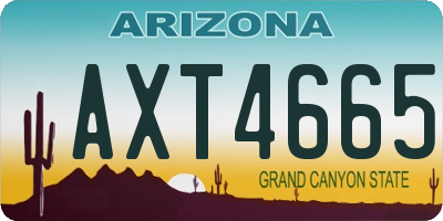 AZ license plate AXT4665