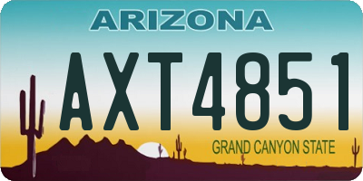 AZ license plate AXT4851