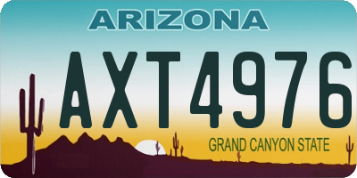 AZ license plate AXT4976