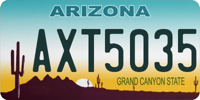 AZ license plate AXT5035