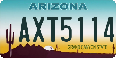 AZ license plate AXT5114