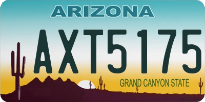 AZ license plate AXT5175