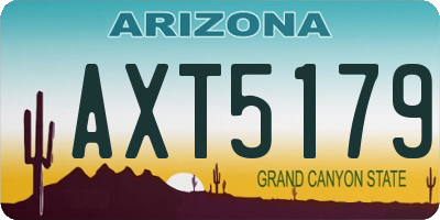 AZ license plate AXT5179