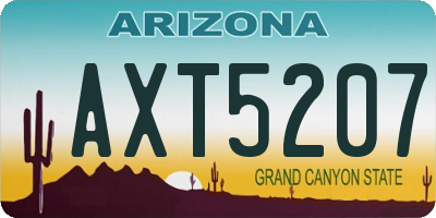 AZ license plate AXT5207