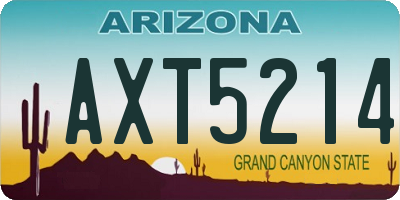 AZ license plate AXT5214