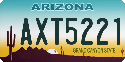AZ license plate AXT5221