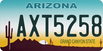 AZ license plate AXT5258