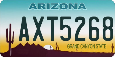 AZ license plate AXT5268