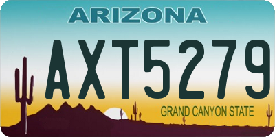 AZ license plate AXT5279