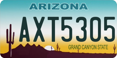AZ license plate AXT5305