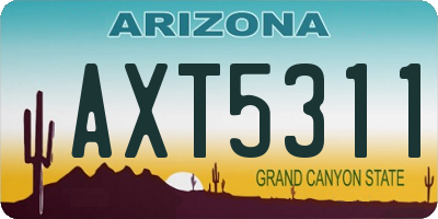 AZ license plate AXT5311