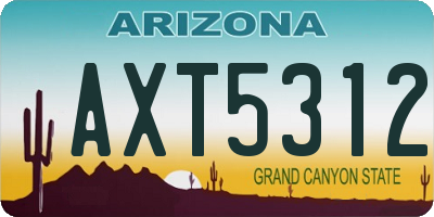 AZ license plate AXT5312