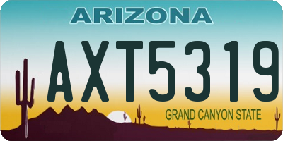 AZ license plate AXT5319