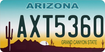 AZ license plate AXT5360