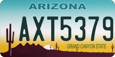 AZ license plate AXT5379