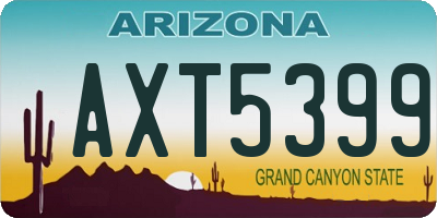 AZ license plate AXT5399