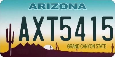 AZ license plate AXT5415