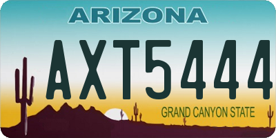 AZ license plate AXT5444