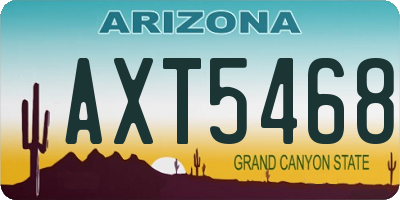 AZ license plate AXT5468