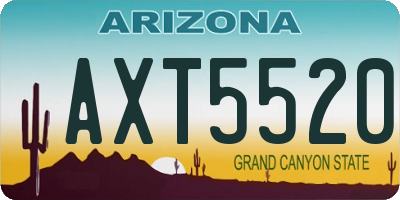 AZ license plate AXT5520