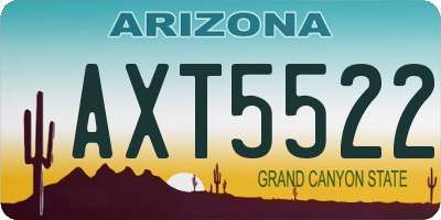 AZ license plate AXT5522