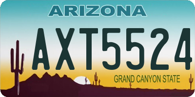 AZ license plate AXT5524