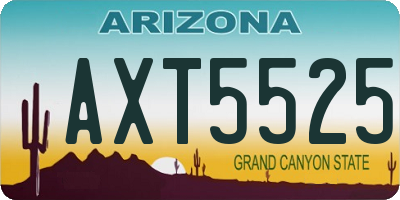 AZ license plate AXT5525