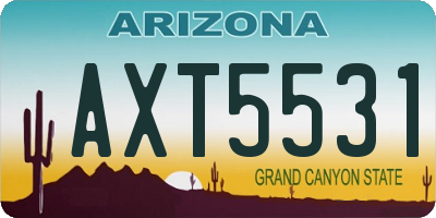 AZ license plate AXT5531