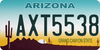AZ license plate AXT5538