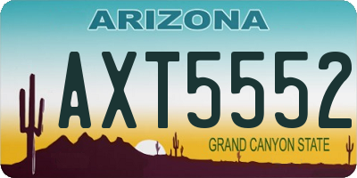 AZ license plate AXT5552