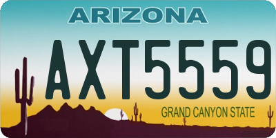 AZ license plate AXT5559