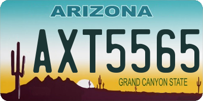 AZ license plate AXT5565