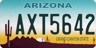 AZ license plate AXT5642