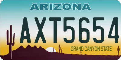 AZ license plate AXT5654