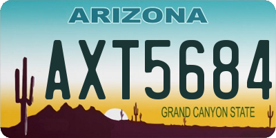 AZ license plate AXT5684