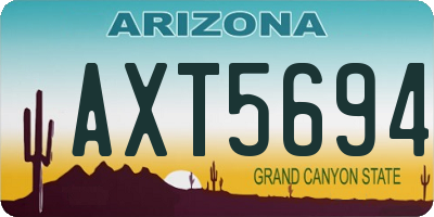 AZ license plate AXT5694