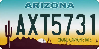 AZ license plate AXT5731