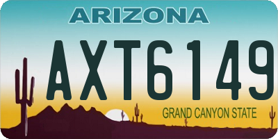 AZ license plate AXT6149