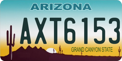 AZ license plate AXT6153