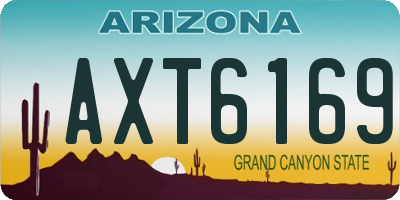 AZ license plate AXT6169