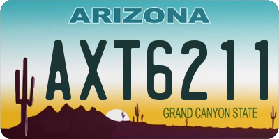 AZ license plate AXT6211